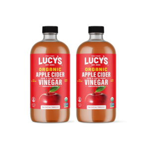 Lucy's Family Owned - 34oz. GLASS BOTTLE (2 PACK) Organic, With the Mother, Apple Cider Vinegar, Unfiltered, Unpasteurized, Raw, and NonGMO