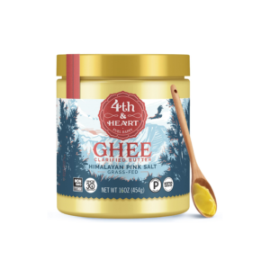 4th & Heart Himalayan Pink Salt Grass-Fed Ghee, Clarified Butter, Keto Pasture Raised, Non-GMO, Lactose and Casein Free, Certified Paleo (16 Ounces)