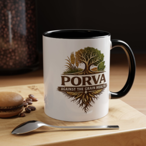 Copy of Porva Coffee Mug — "Against the Grain Health" Accent Ceramic Mug (11/15 oz)