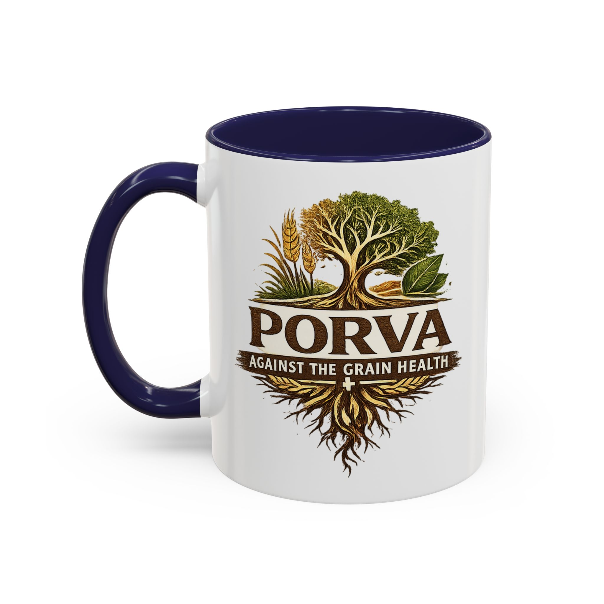 Copy of Porva Coffee Mug — "Against the Grain Health" Accent Ceramic Mug (11/15 oz) - Image 8