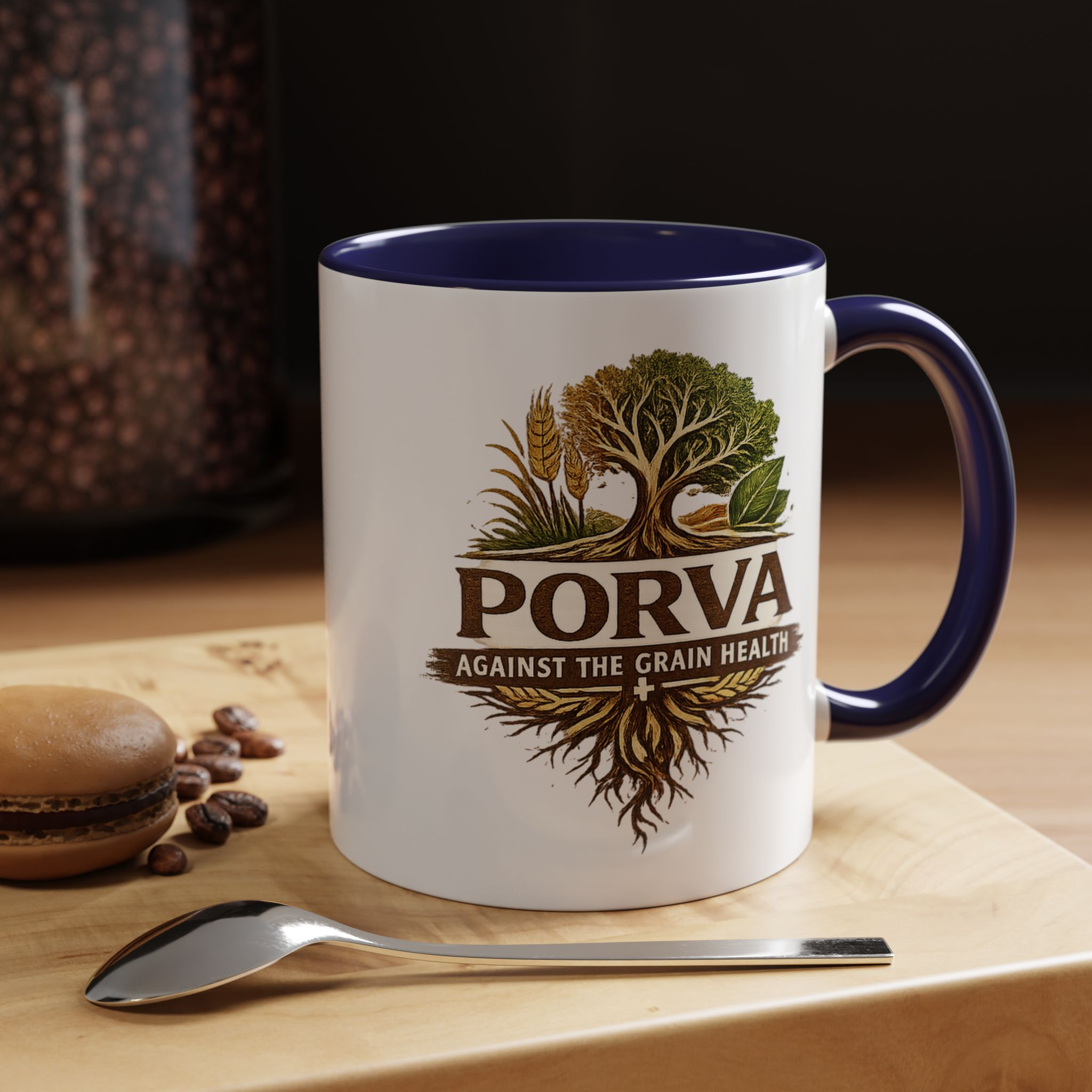 Copy of Porva Coffee Mug — "Against the Grain Health" Accent Ceramic Mug (11/15 oz) - Image 10