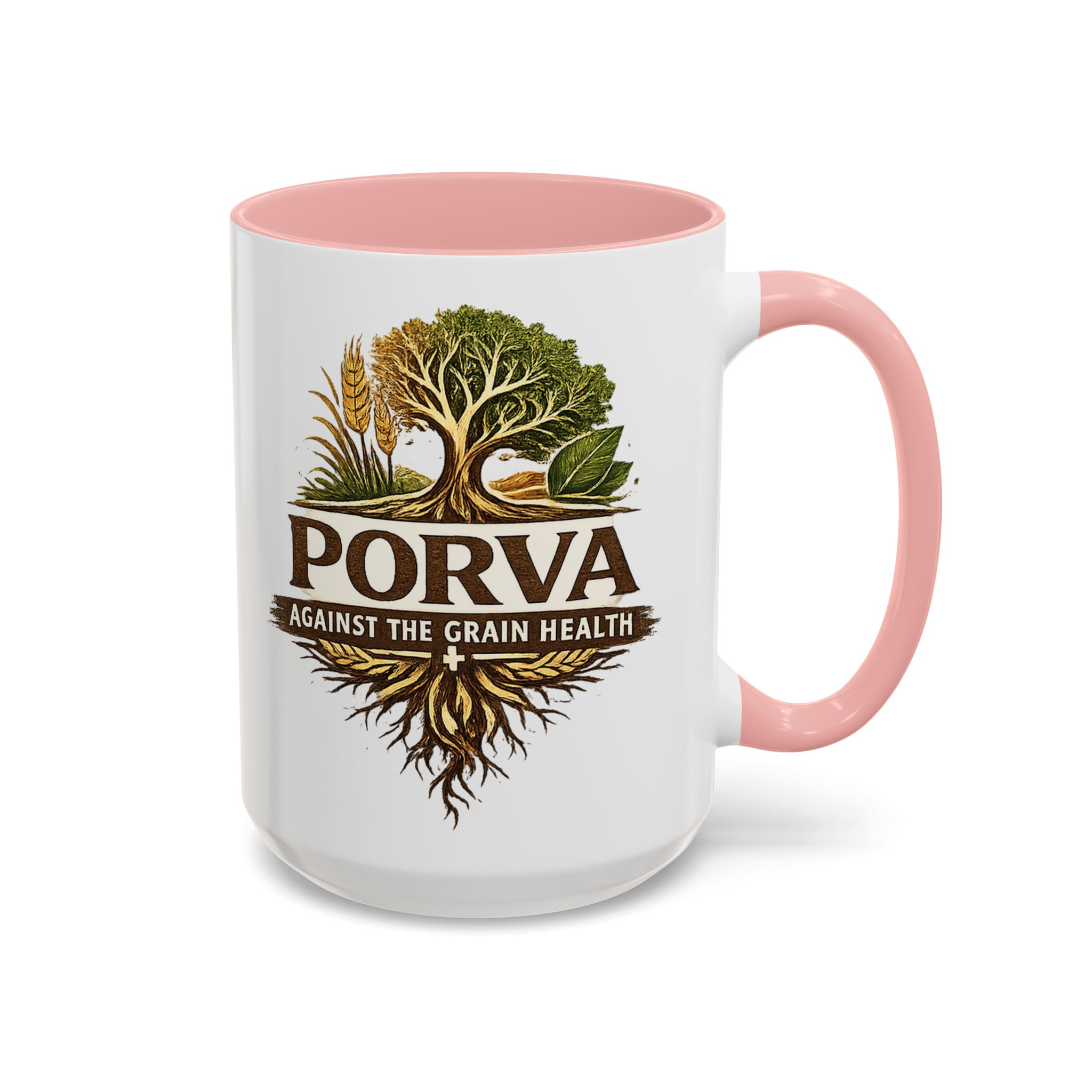 Copy of Porva Coffee Mug — "Against the Grain Health" Accent Ceramic Mug (11/15 oz) - Image 32