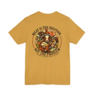 Meat Is the Solution Graphic Tee — Vintage Farm Animal Illustration
