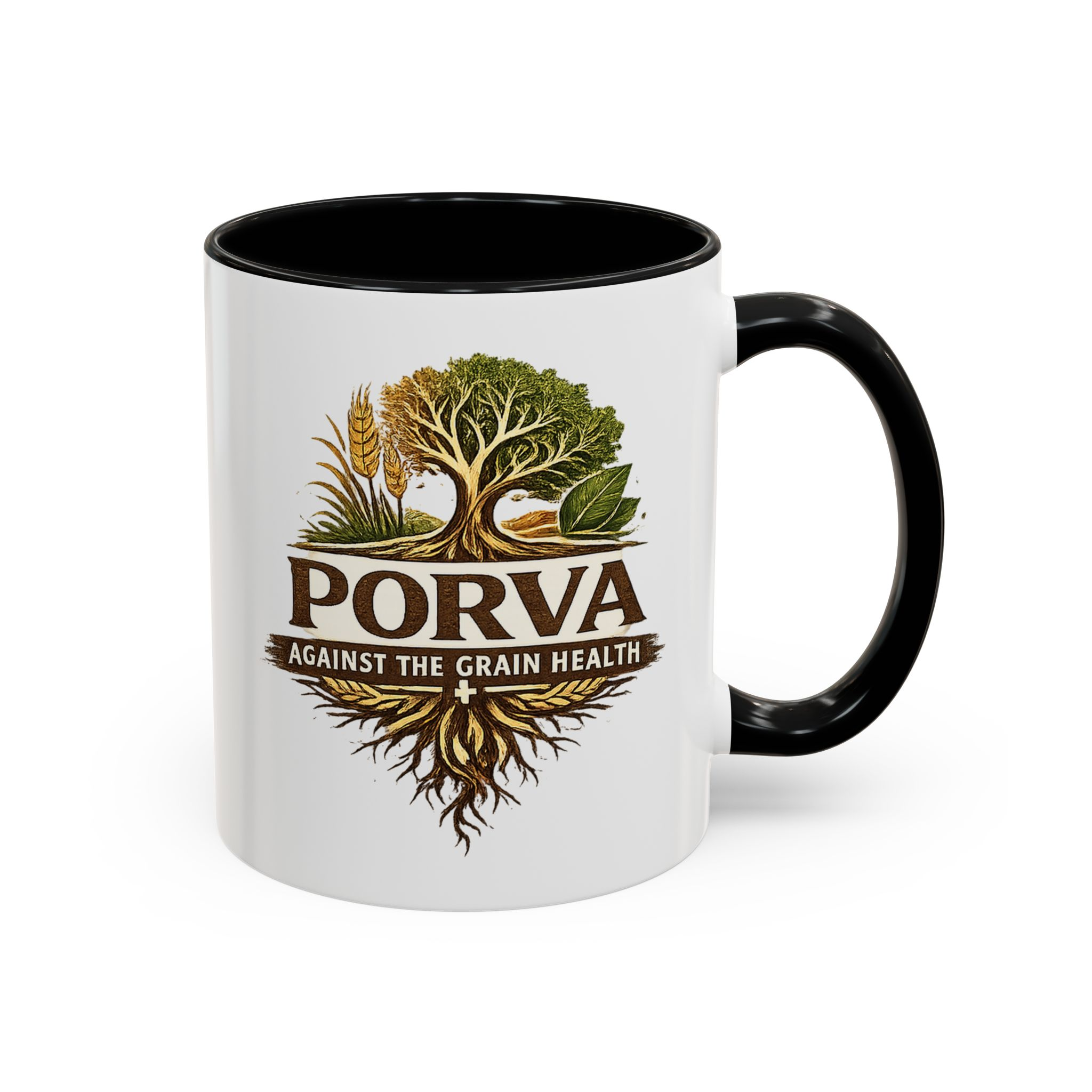Copy of Porva Coffee Mug — "Against the Grain Health" Accent Ceramic Mug (11/15 oz) - Image 3