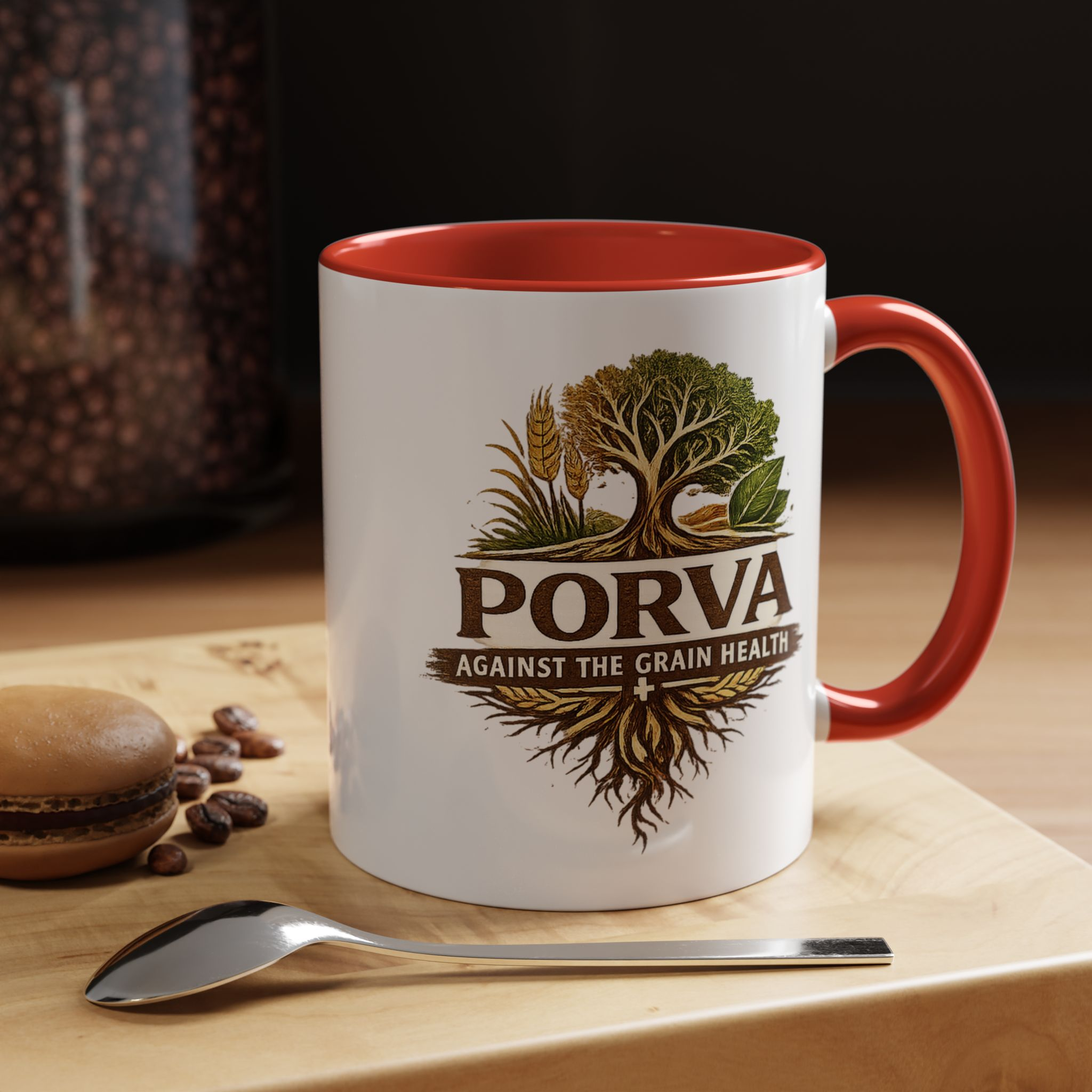 Copy of Porva Coffee Mug — "Against the Grain Health" Accent Ceramic Mug (11/15 oz) - Image 20