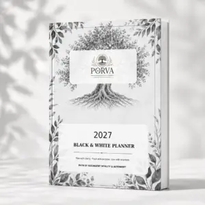 PORVA Shades of Black & White 2027 Wellness Planner