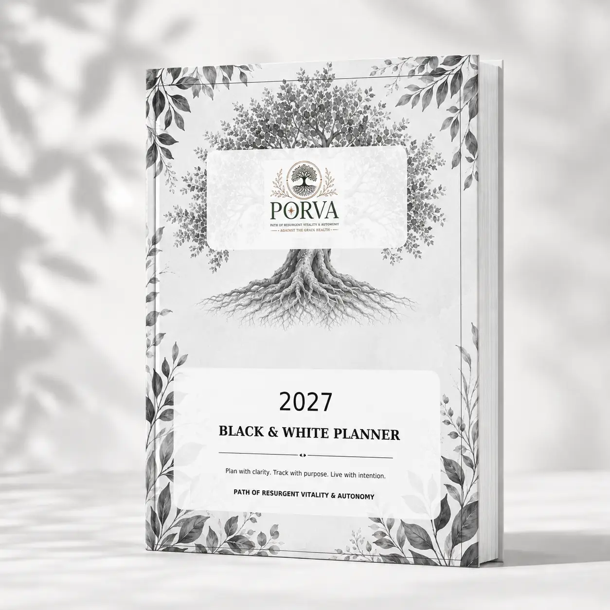 PORVA Shades of Black & White 2027 Wellness Planner