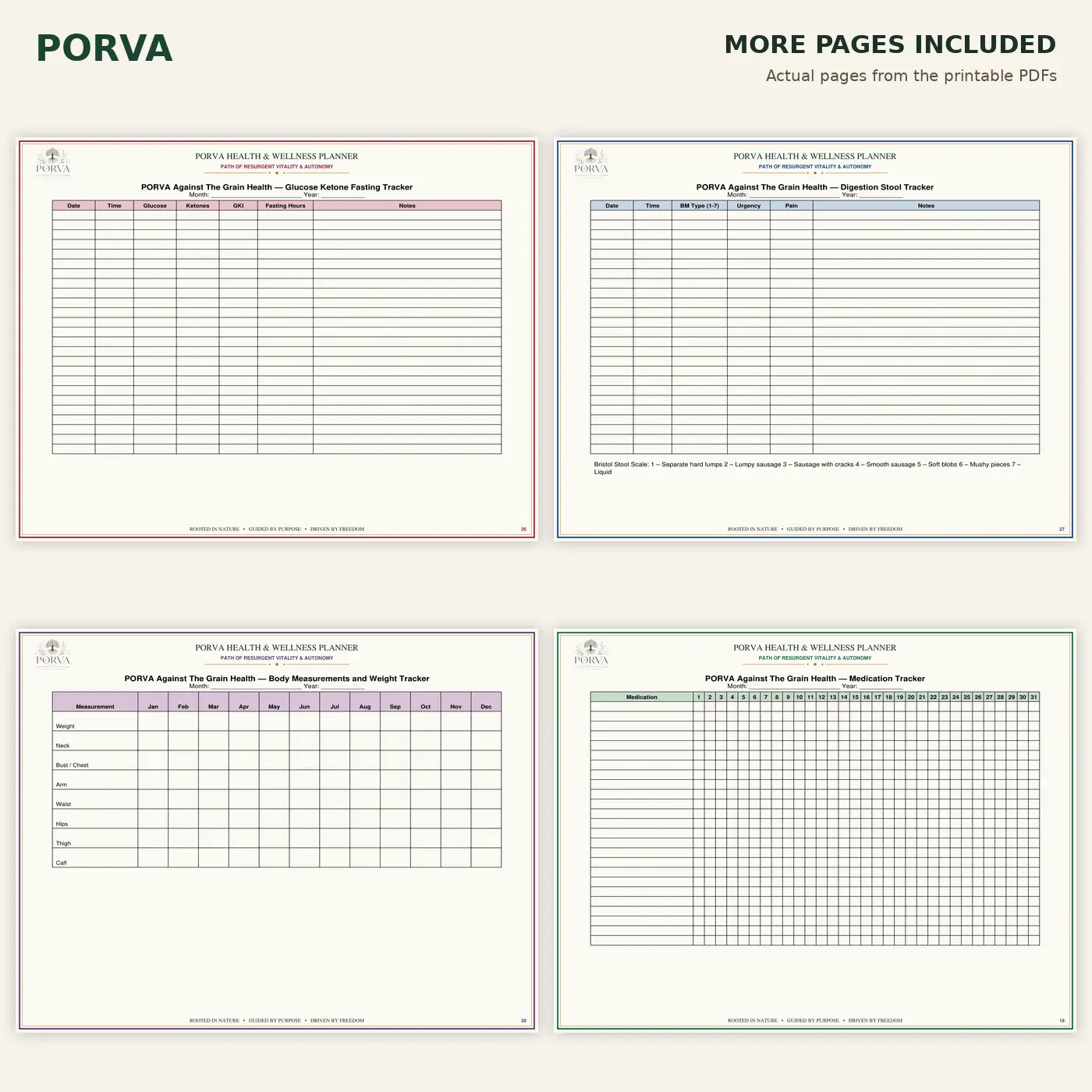 Complete Health Tracker & Medical Binder Printable Bundle – 5 Jewel Tone Colors - Image 4